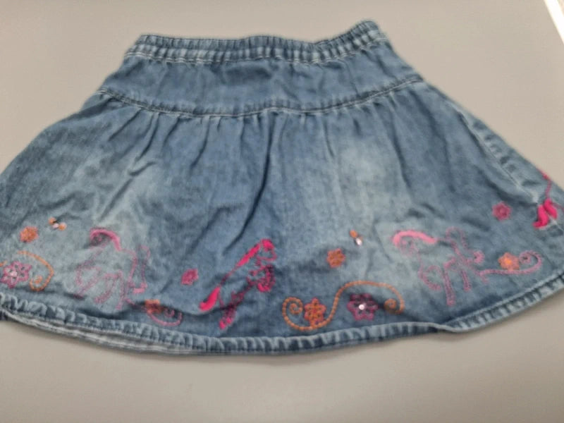 Mädchen Jeansrock Hellblau Rückseite Gesamtansicht