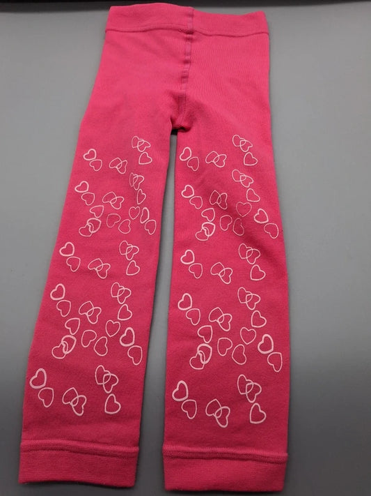 Mädchen Leggings Pink Herzen Schleifen Vorderseite