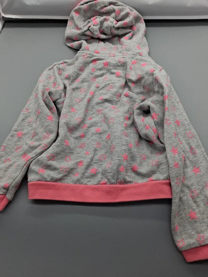 Graue Kuniboo Kapuzenjacke mit rosa Sternen Größe 98, Rückseite