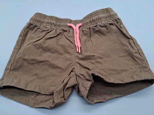 Khakifarbene Lupilu Shorts mit rosa Kordel Größe 98, Vorderseite