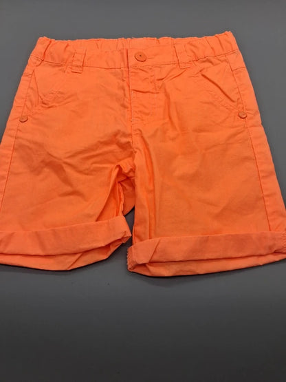 Orange Fagottino Kinder-Shorts Größe 98 mit Druckknopf, Vorderseite