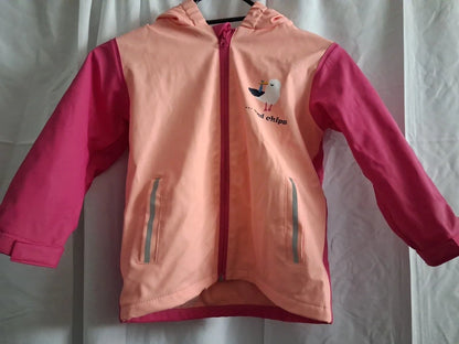 Gefütterte Softshell-Regenjacke pink und rosé Größe 98/104, Vorderseite