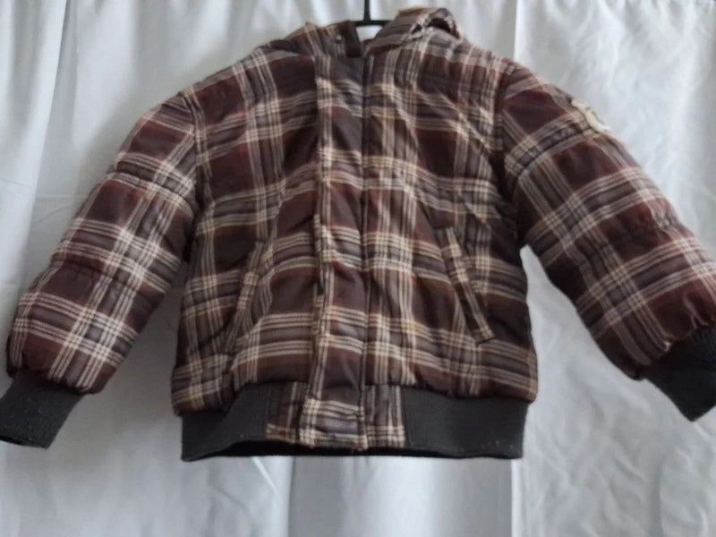 Karierte Baby Club Winterjacke Größe 86, Vorderseite