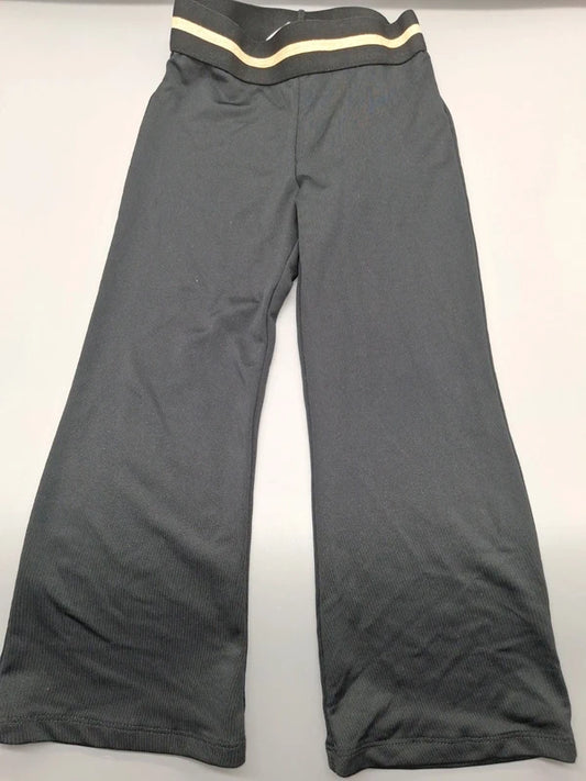 Schwarze H&M Leggings Größe 104 mit breitem Kontrastbund, Vorderseite