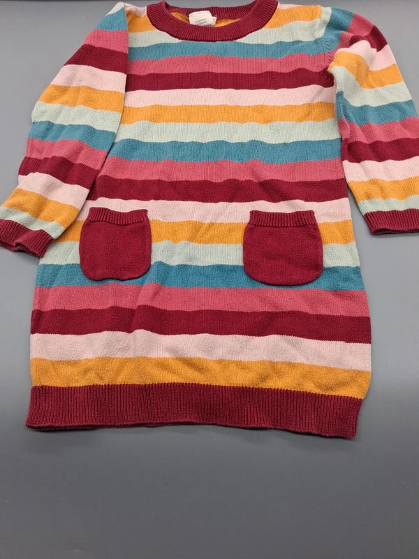 Alana gestreifter Baumwollpullover Größe 92, Vorderseite mit zwei Taschen