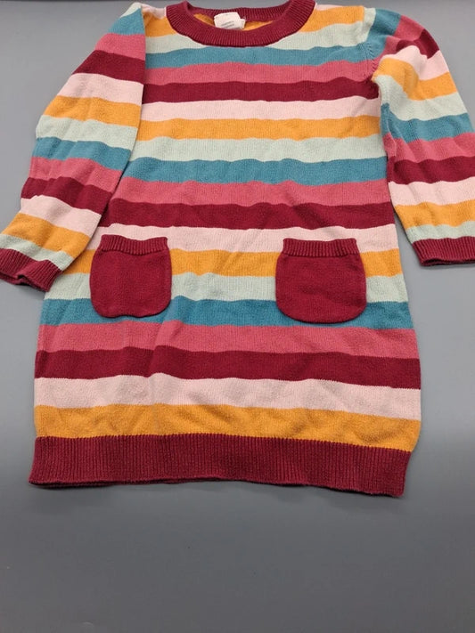Alana gestreifter Baumwollpullover Größe 92, Vorderseite mit zwei Taschen