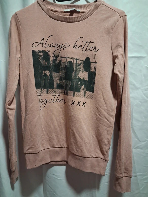 Roséfarbener Tally Weijl Pullover XXS mit Fotomotiv, Vorderseite