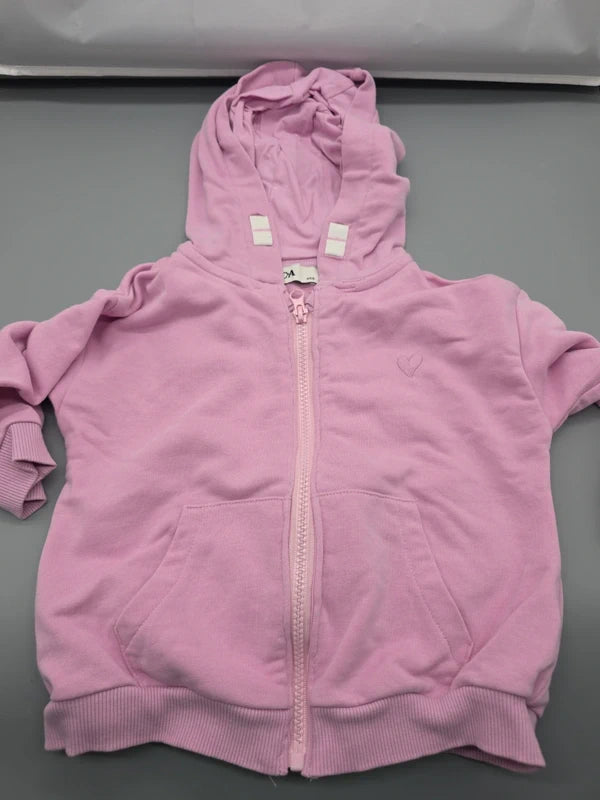 C&A Sweatjacke rosé Größe 104 mit Kapuze, Vorderseite