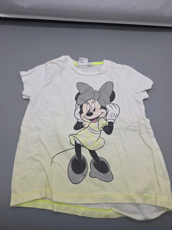 Disney Minnie Mouse T-Shirt weiß-gelb Größe 98, Vorderseite