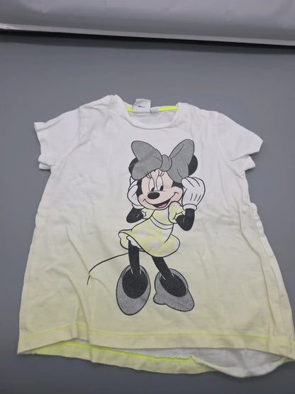 Disney Minnie Mouse T-Shirt weiß-gelb Größe 98, Vorderseite
