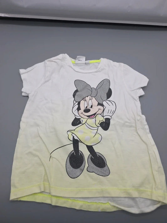 Disney Minnie Mouse T-Shirt weiß-gelb Größe 98, Vorderseite