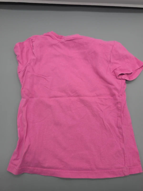 C&A T-Shirt pink Größe 104 mit Herzdetail, Vorderseite