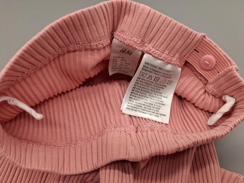 H&M Ripp-Leggings rosé – Größe 86