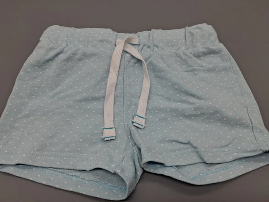Pocopiano Sweatshorts hellblau mit weißen Punkten, Größe 98, Vorderseite