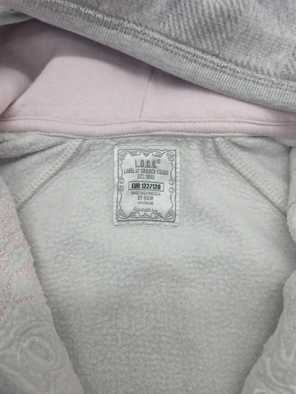 H&M L.O.G.G. Etikett mit Größe 122/128 und roséfarbenes Kapuzenfutter