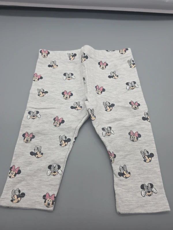 Graue Disney Baby Minnie-Maus-Leggings in Größe 74, Vorderansicht