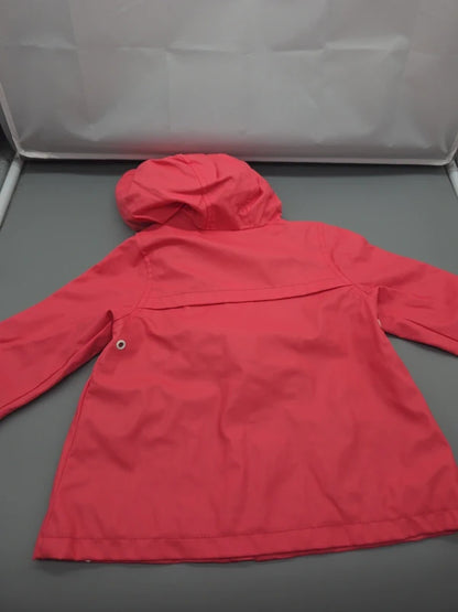 Rückansicht der korallenroten Zara-Kapuzenjacke