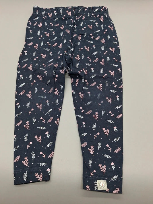 Marineblaue Liegelind Baby-Leggings mit Pflanzenmuster in Größe 80