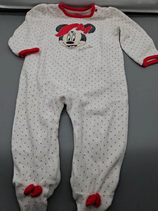 Disney und Baby Club Minnie-Maus-Schlafanzug weiß-rot in Größe 80, Vorderansicht