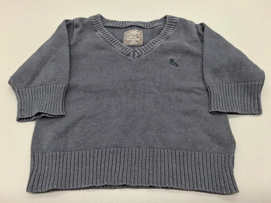 Blauer L.O.G.G. Baby-Strickpullover mit V-Ausschnitt in Größe 62, Vorderansicht
