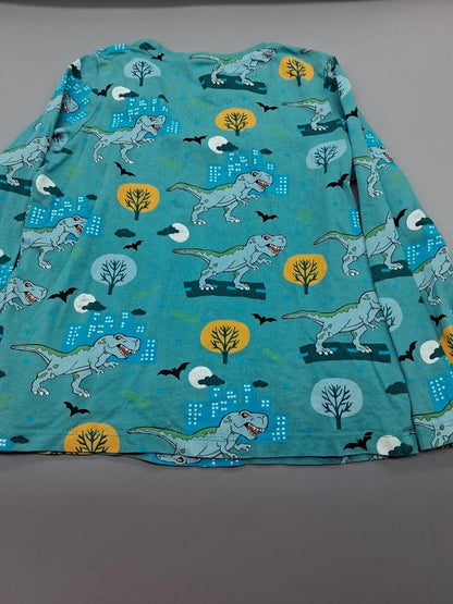 Rückansicht des Kids Dinosaurier-Sweatshirts in Türkis