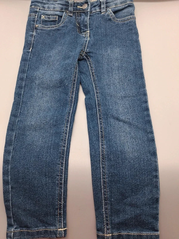 Blaue Pocopiano Kinderjeans in Größe 104, Vorderansicht