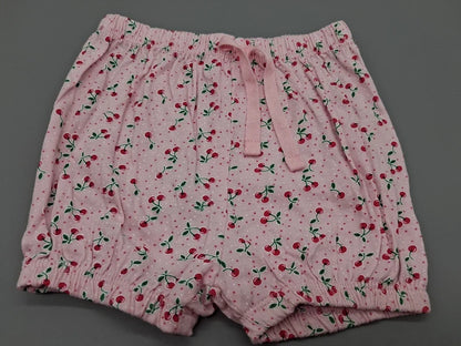 Roséfarbene Ergee Shorts mit Kirschmuster in Größe 86, Vorderansicht