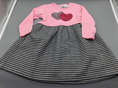 BoB Baby-Kleid rosé-grau mit Pailletten, Größe 74