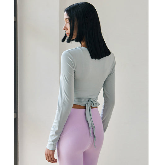 Yoga-Cardigan-Top mit Bindeband, vielseitig