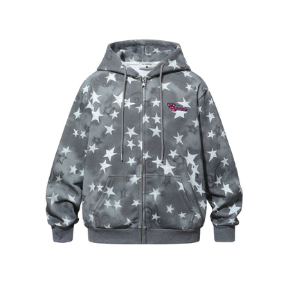 Batik-Hoodie mit Sternenprint