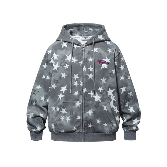 Batik-Hoodie mit Sternenprint