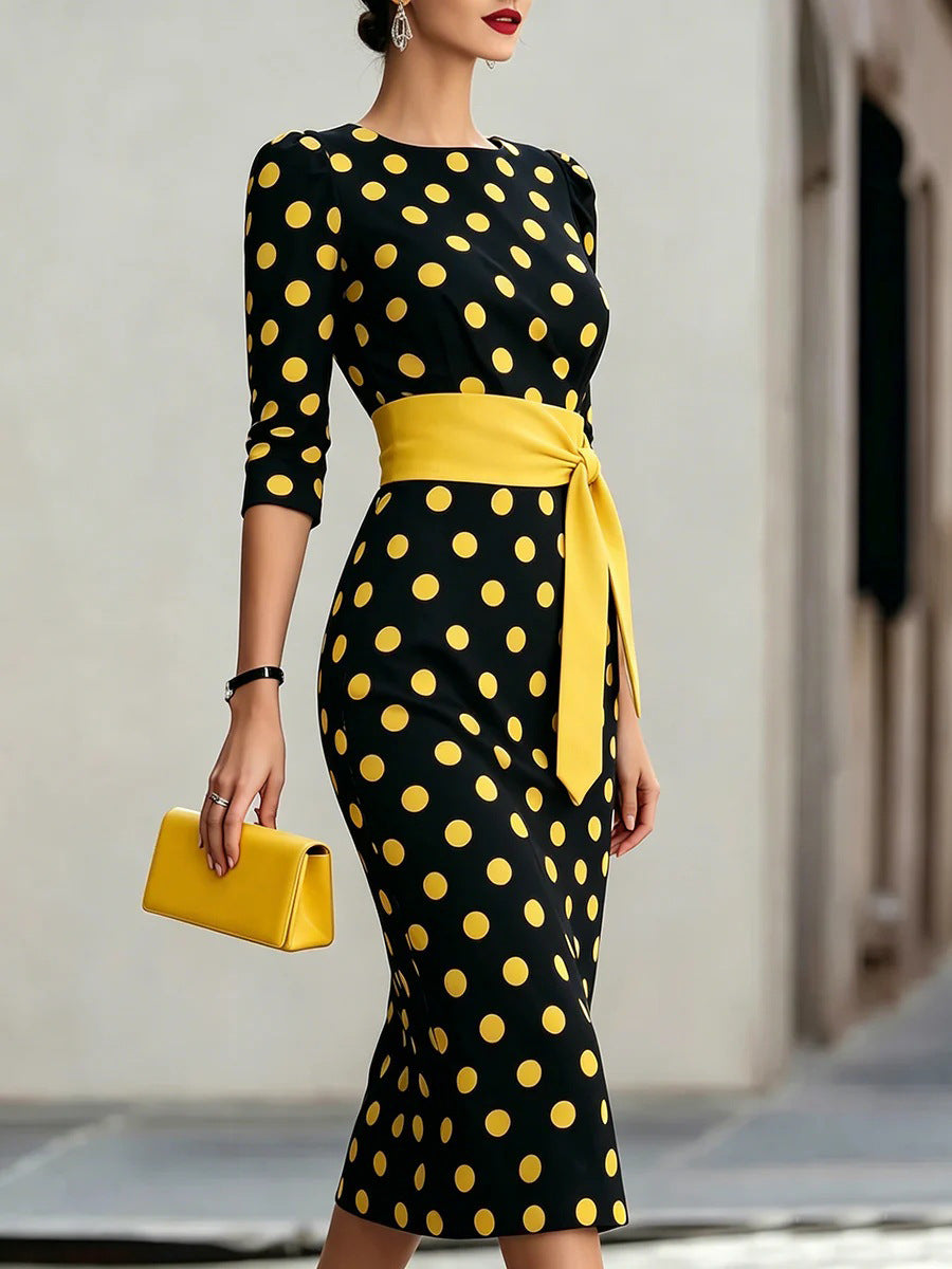 Polka-Dot Midikleid, Gesamtansicht