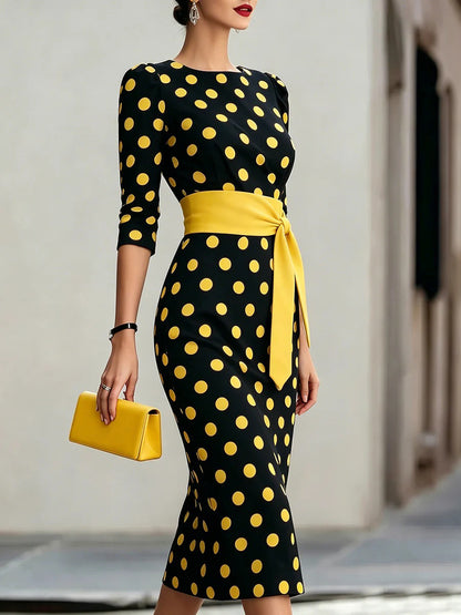Polka-Dot Midikleid, Gesamtansicht