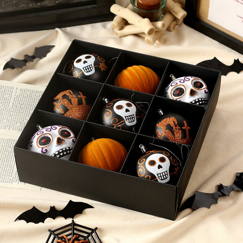 Halloween Decoration Premium Horror Skull Plastic Ball Hanging Ornament Party Decor