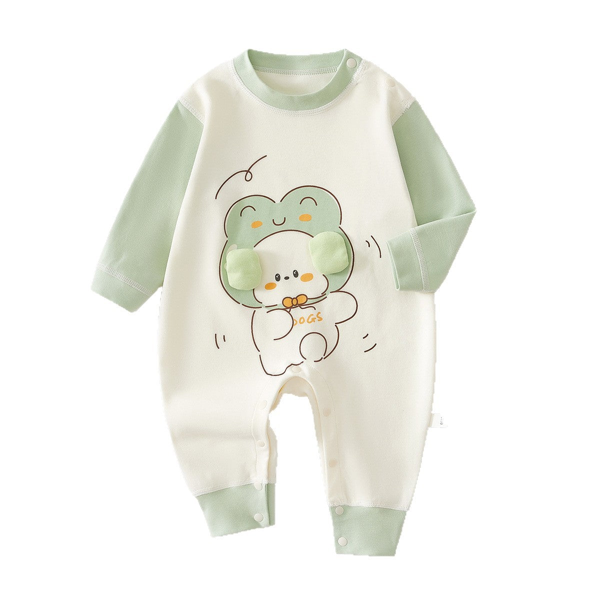 Cute Baby Cotton Long Sleeve Onesie for 0-15 Months