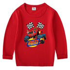Children's cotton T-shirt with round neck and long sleeved base