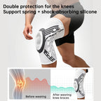Adjustable Knob Knee Brace with Spring Support, Slim Shin Defender Basketball Knee Pads, Non-Slip Compression Sports Protector