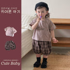 Cotton Boy's Outfit Set, Korean Style Casual Two-Piece Set for Kids
