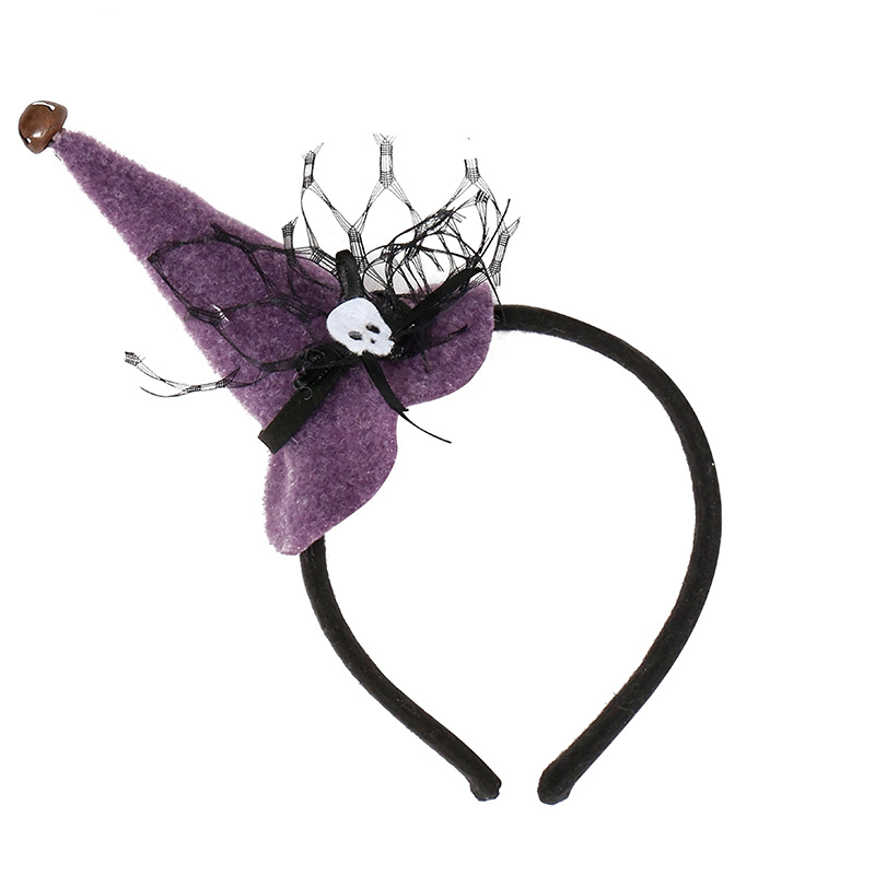 Halloween Decoration Pumpkin Witch Hat Classic Spider Web Witch Hat Headband Hair Accessory