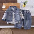 Spring and Autumn Baby Boys Cowboy Vest Long Sleeve Three Piece Set