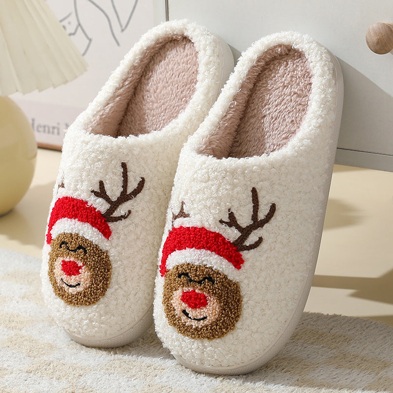Weihnachtliche Plüsch-Hausschuhe mit Weihnachtsmann-Motiv – Bild 4