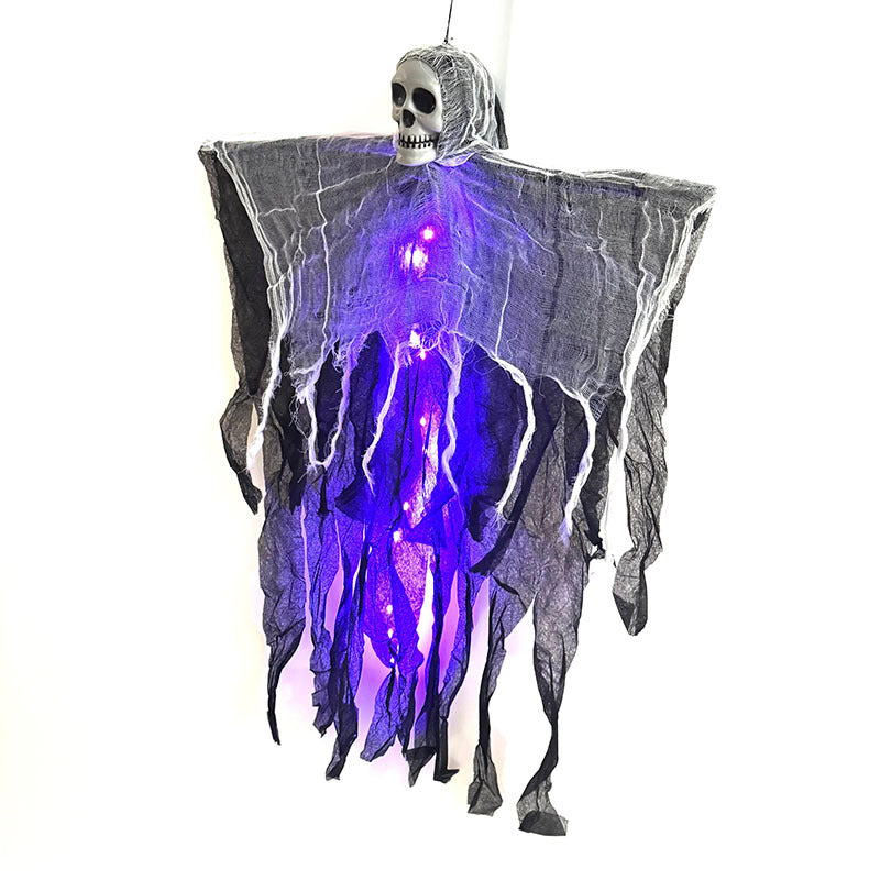 Halloween Hängegeist mit Totenkopf, ca. 85 cm – Ansicht 2