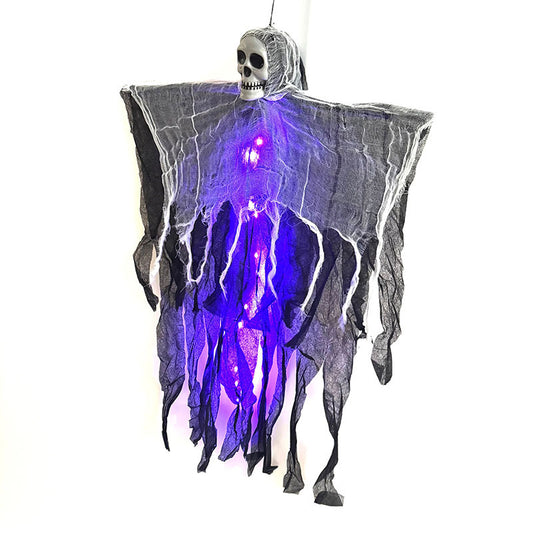 Halloween Hängegeist mit Totenkopf, ca. 85 cm – Ansicht 2
