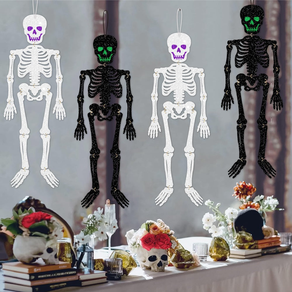 Halloween Party Decorations Flashing Skull Halloween Hanging Ornament Ghost Festival Haunted House Decoration Supplies