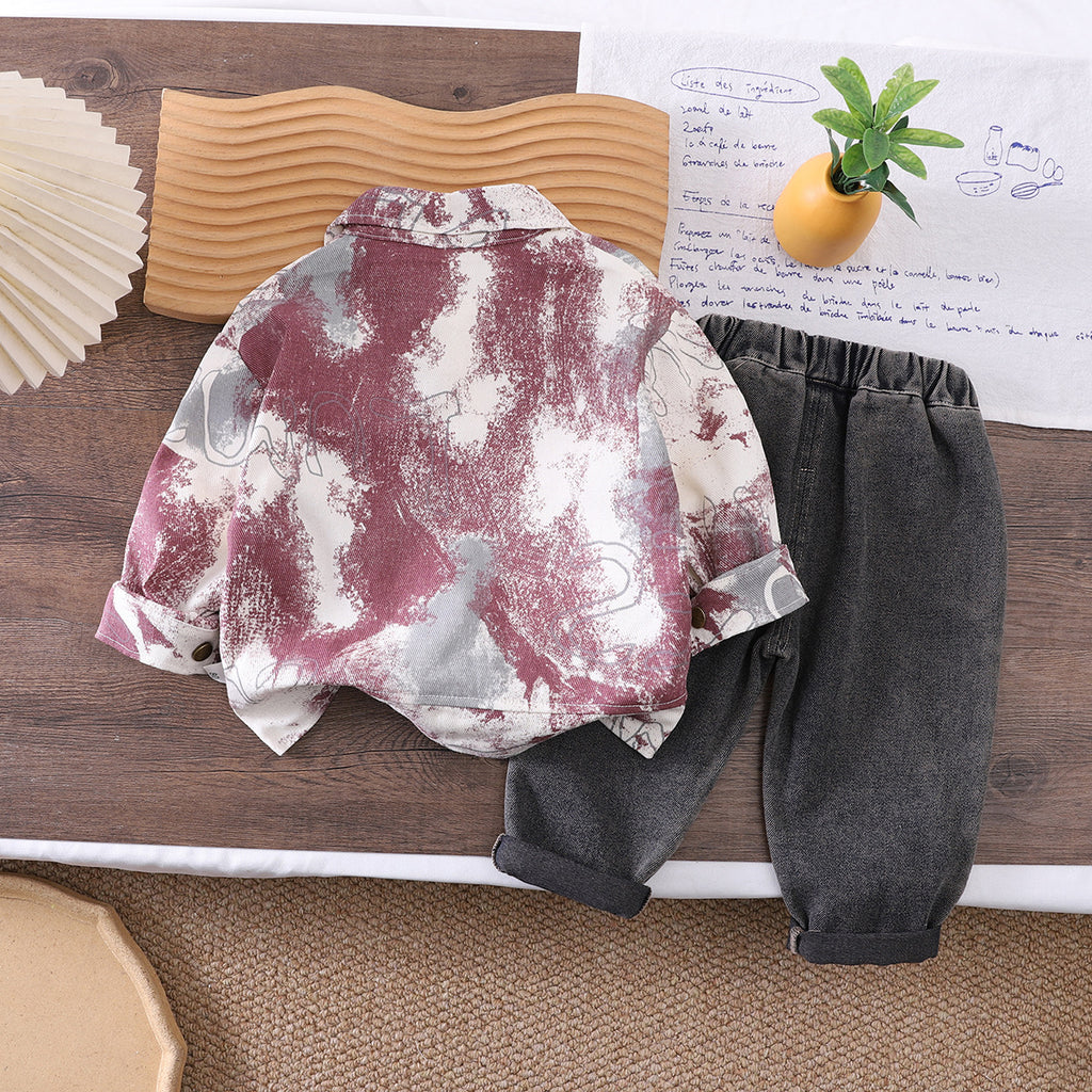 Baby camouflage long sleeved three piece set for infants and young children