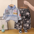 Baby boy casual long sleeved polo shirt two-piece set