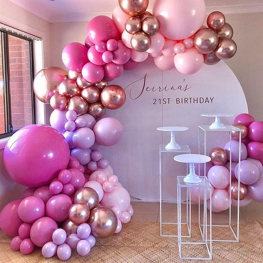 Ballongirlande in Roségold, Ballonbogen-Set – Ansicht 1