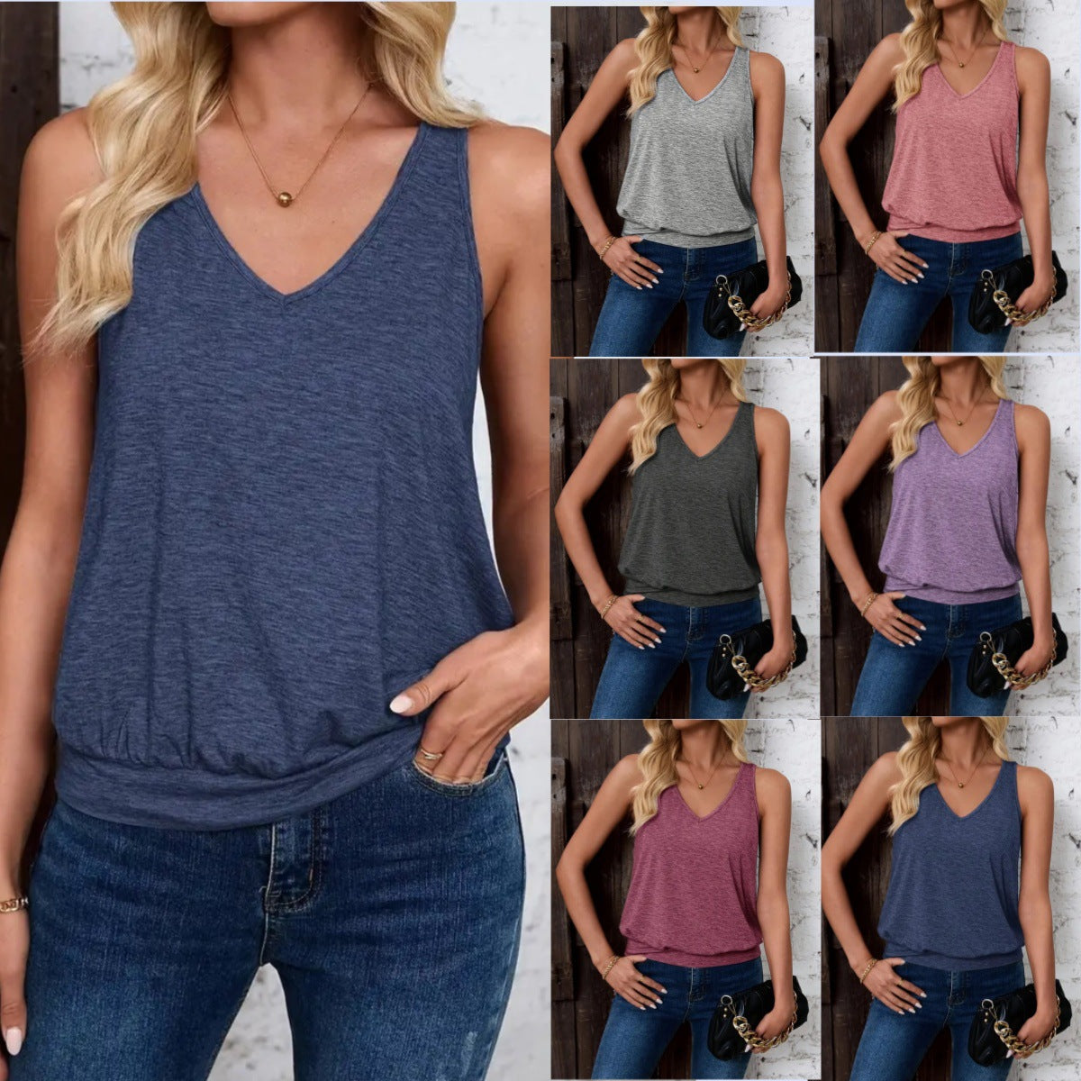 Basic Tank-Top V-Ausschnitt