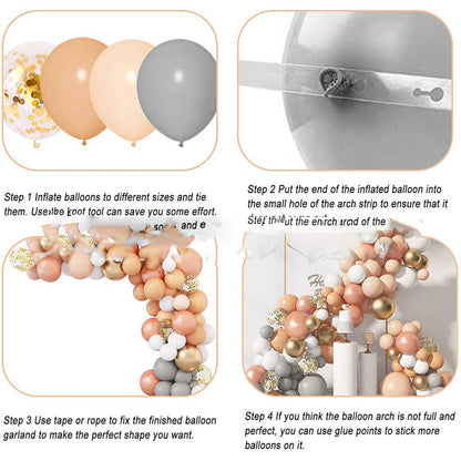 Ballongirlande Grau, Nude & Weiß – Ansicht 3