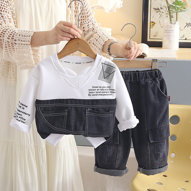 Baby autumn hoodie long sleeved two-piece set